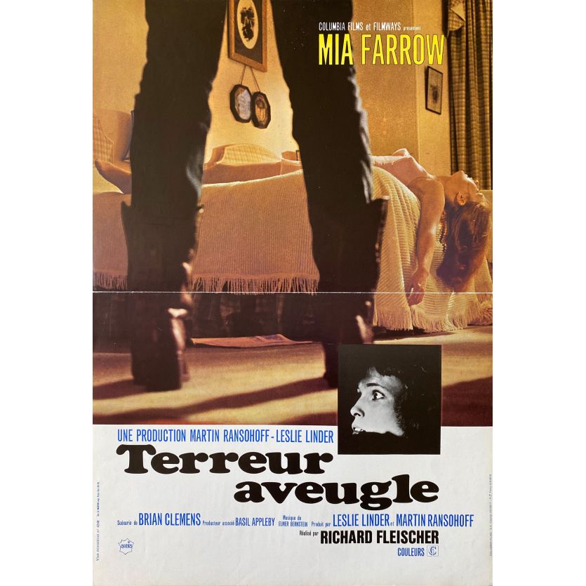 TERREUR AVEUGLE Affiche de film- 40x54 cm. - 1971 - Mia Farrow, Richard Fleischer