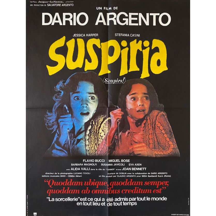 SUSPIRIA Affiche de film- 60x80 cm. - 1977 - Jessica Harper, Dario Argento