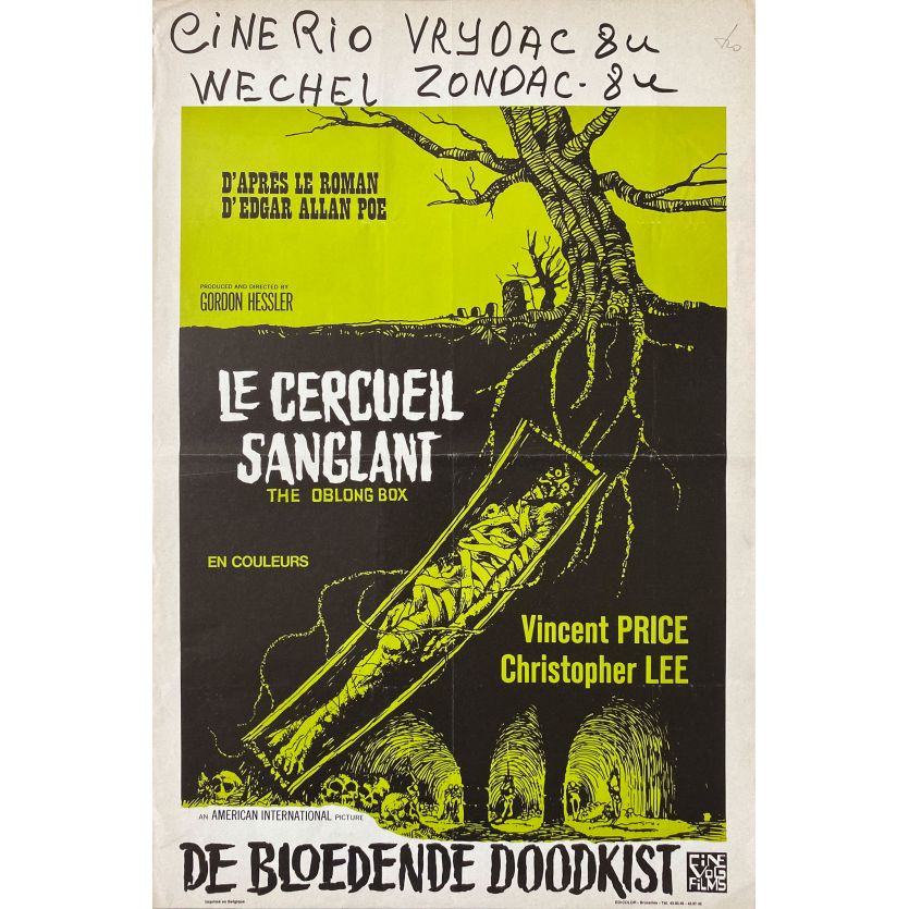 LE CERCUEIL VIVANT Affiche de film- 35x55 cm. - 1969 - Vincent Price, Christopher Lee, Gordon Hessler