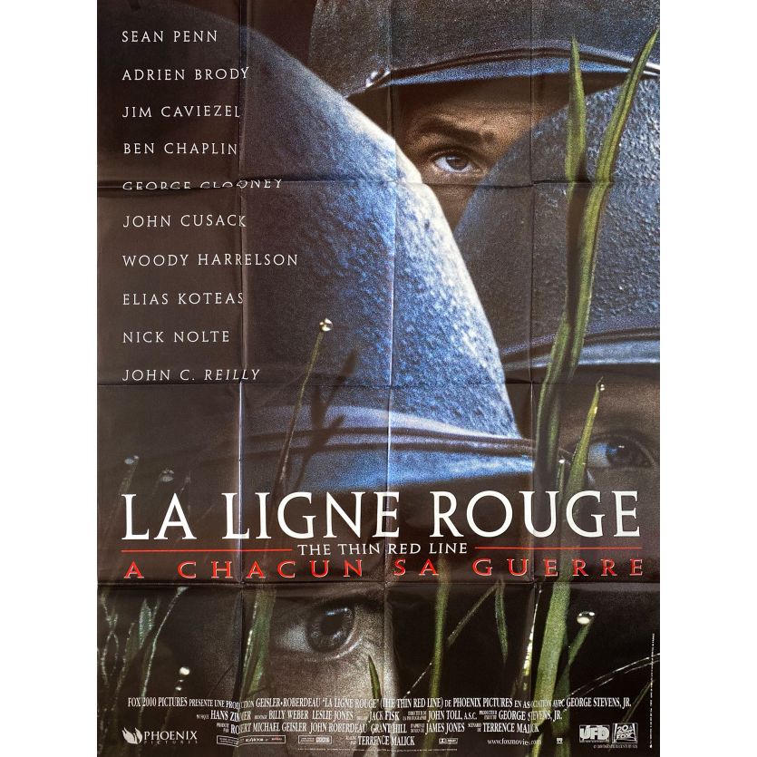 LA LIGNE ROUGE Affiche de film- 120x160 cm. - 1998 - Sean Penn, Terrence Malick