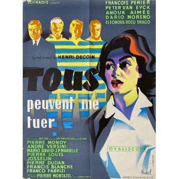 ANYONE CAN KILL ME Movie Poster- 23x32 in. - 1957 - Henri Decoin, François Périer