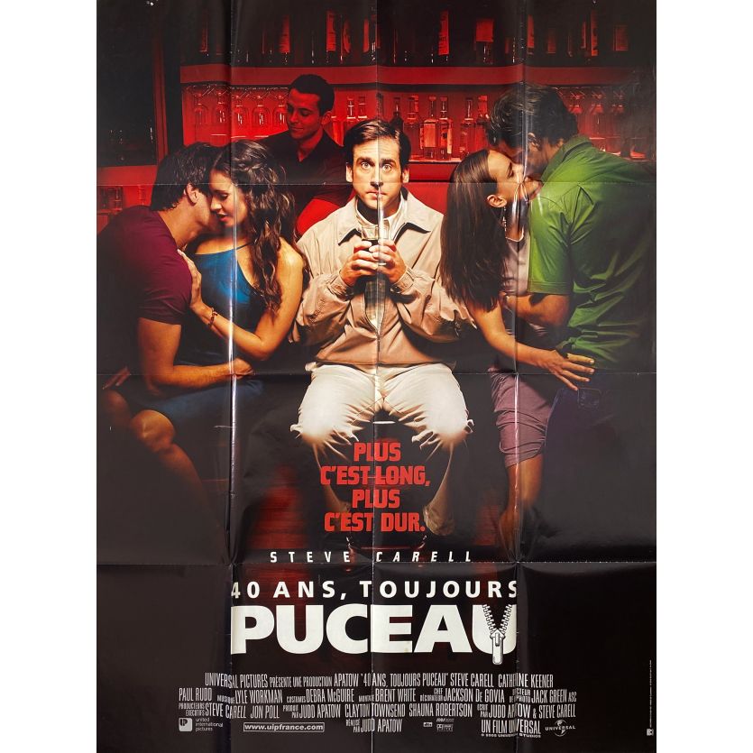 40 ANS TOUJOURS PUCEAU Affiche de film- 120x160 cm. - 2005 - Steve Carell, Judd Apatow