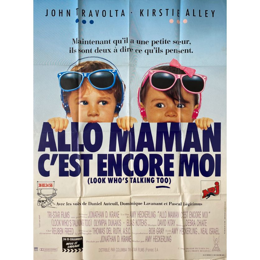 ALLO MAMAN C'EST ENCORE MOI Affiche de film- 120x160 cm. - 1990 - John Travolta, Amy Heckerling