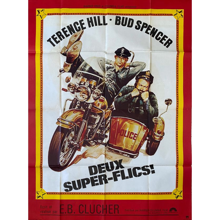 DEUX SUPER FLICS Affiche de film- 120x160 cm. - 1977 - Terence Hill, Bud Spencer, Sergio Corbucci