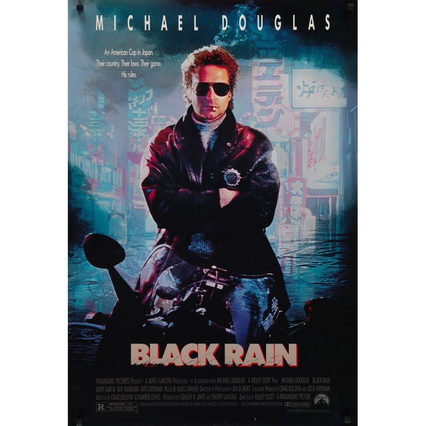 BLACK RAIN Affiche de film- 69x102 cm. - 1989 - Michael Douglas, Ridley Scott