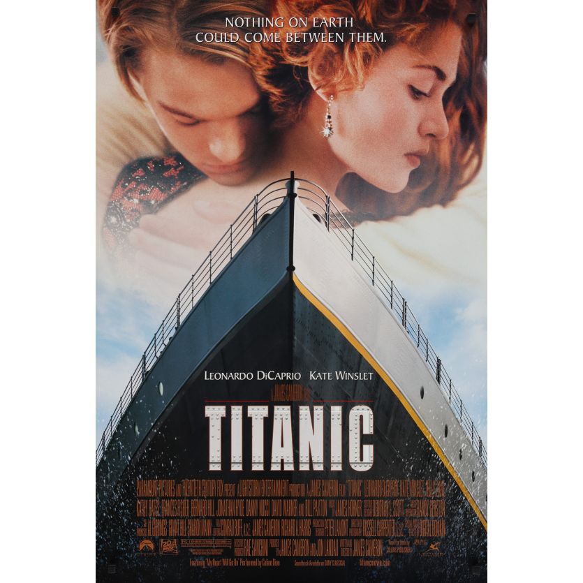 TITANIC Movie Poster- 27x40 in. - 1997 - James Cameron, Leonardo DiCaprio