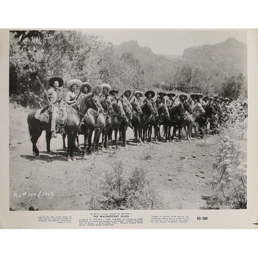 LES SEPT MERCENAIRES Photo de presse MS-106 - 20x25 cm. - 1960 - Steve McQueen, Yul Brynner