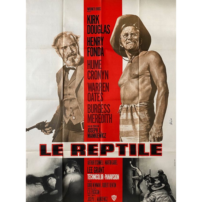 LE REPTILE Affiche de film- 120x160 cm. - 1970 - Kirk Douglas, Henry Fonda, Joseph L. Mankiewicz