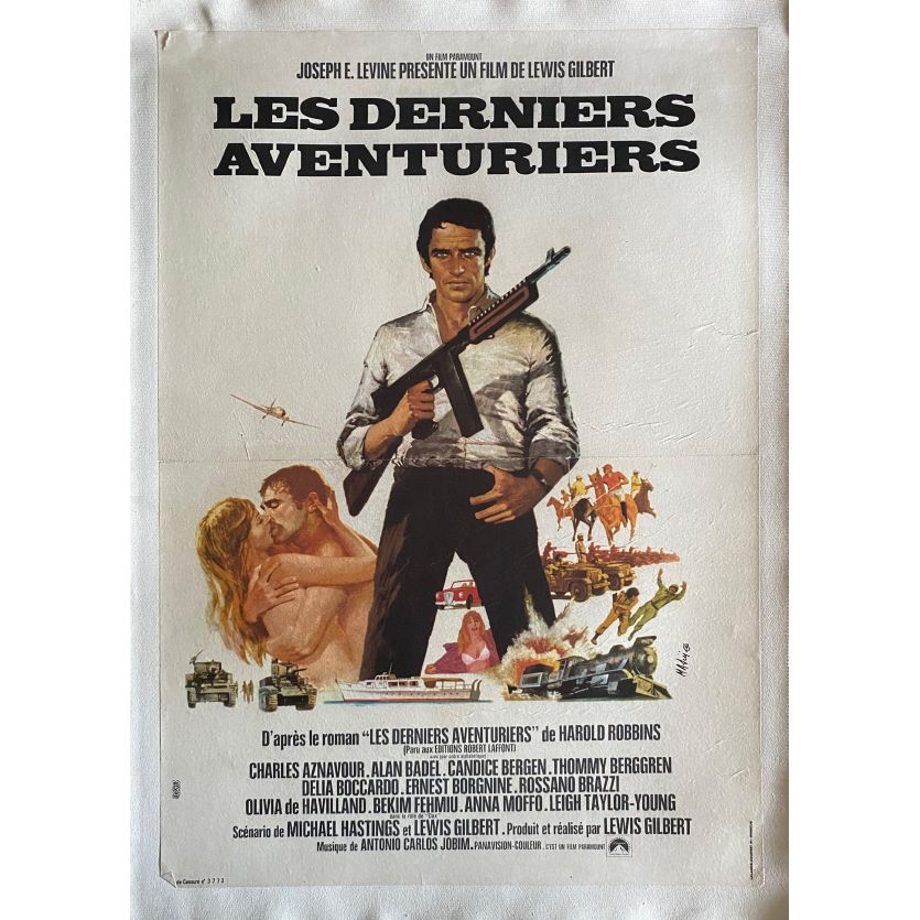 LES DERNIERS AVENTURIERS Affiche de film entoilée- 40x60 cm. - 1970 - Charles Aznavour, Lewis Gilbert