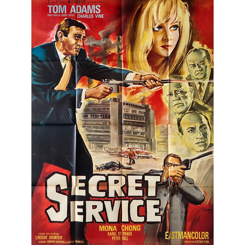 SECRET SERVICE Affiche de film- 120x160 cm. - 1965 - Tom Adams, Lindsay Shonteff