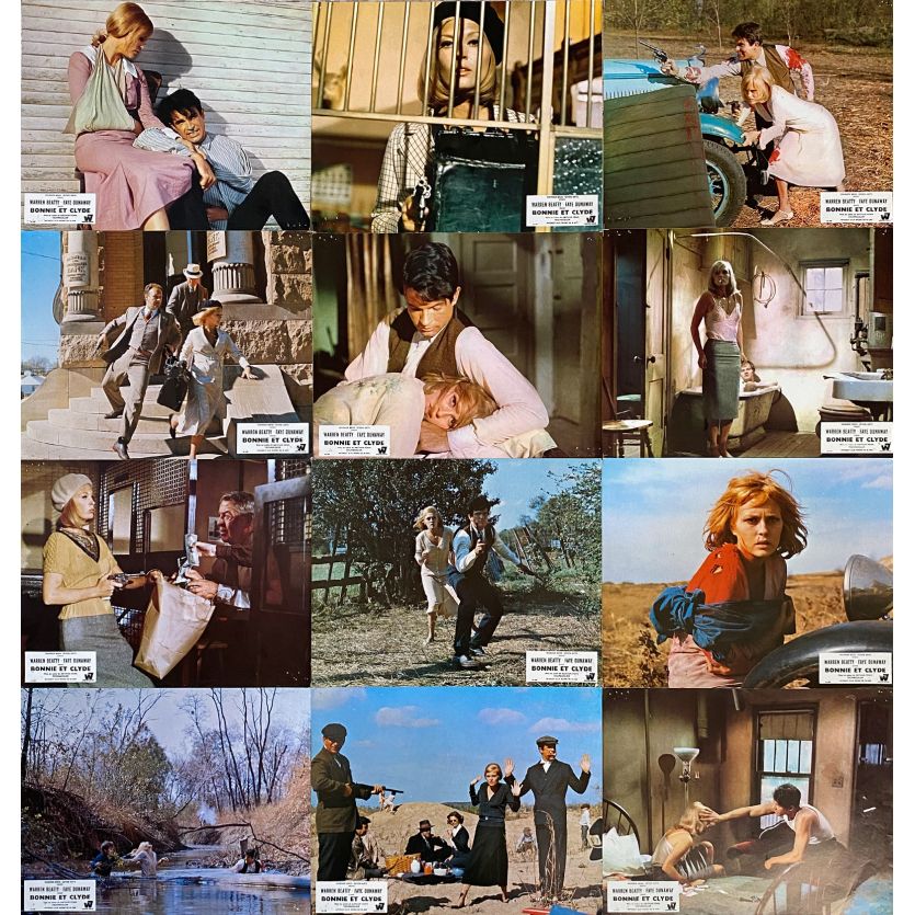 BONNIE AND CLYDE Photos de film x12 - 21x30 cm. - 1967 - Warren Beatty, Arthur Penn