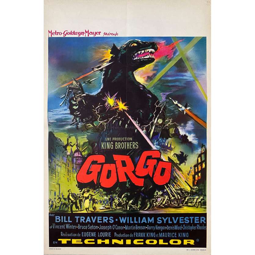 GORGO affiche de film- 35x55 cm. - 1961 - Bill Travers, Eugène Lourié