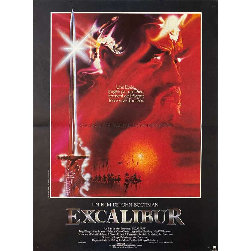 EXCALIBUR affiche de film- 40x54 cm. - 1981 - Nigel Terry, Helen Mirren, John Boorman