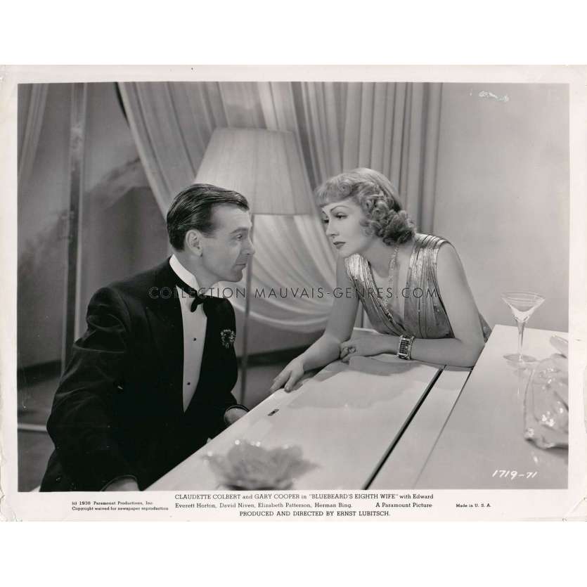 BLUEBEARD'S EIGHTH WIFE Movie Still 1719-71 - 8x10 in. - 1938 - Ernst Lubitsch, Gary Cooper, Claudette Colbert