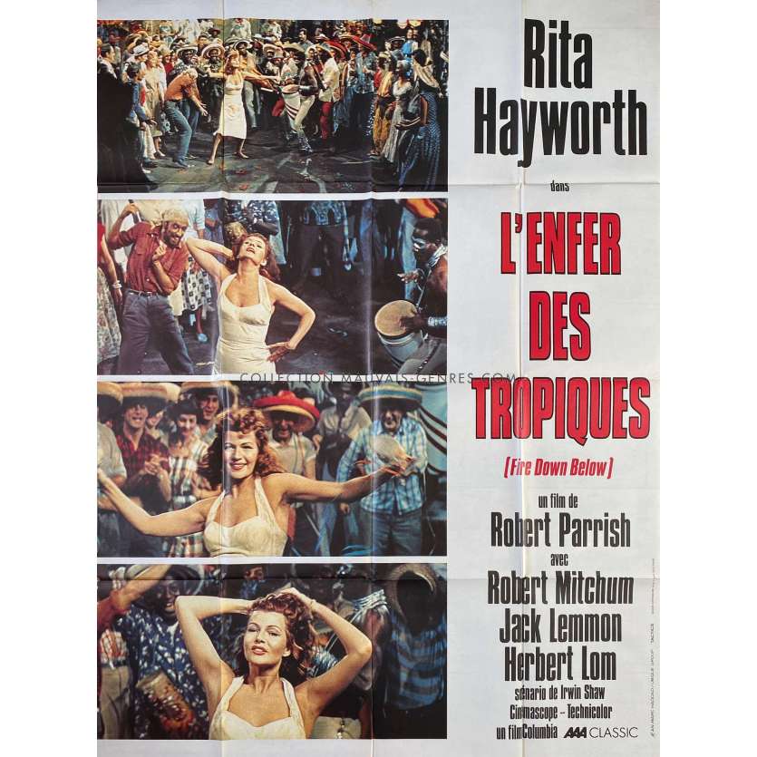 L'ENFER DES TROPIQUES Affiche de film- 120x160 cm. - 1957/R1975 - Rita Hayworth, Robert Mitchum, Robert Parrish