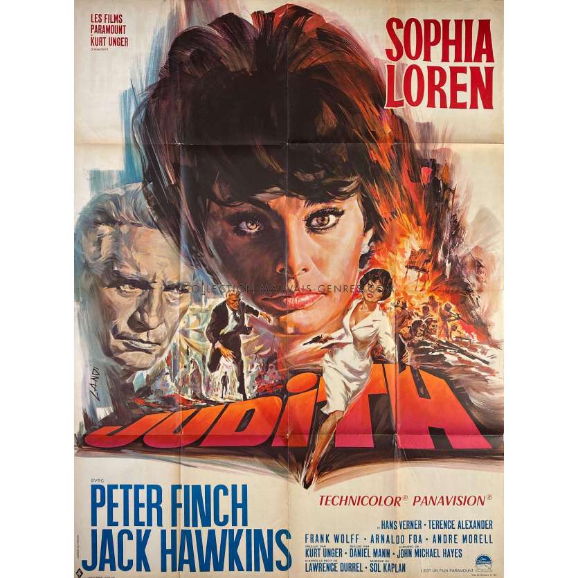 JUDITH Affiche de film- 120x160 cm. - 1966 - Sophia Loren, Daniel Mann