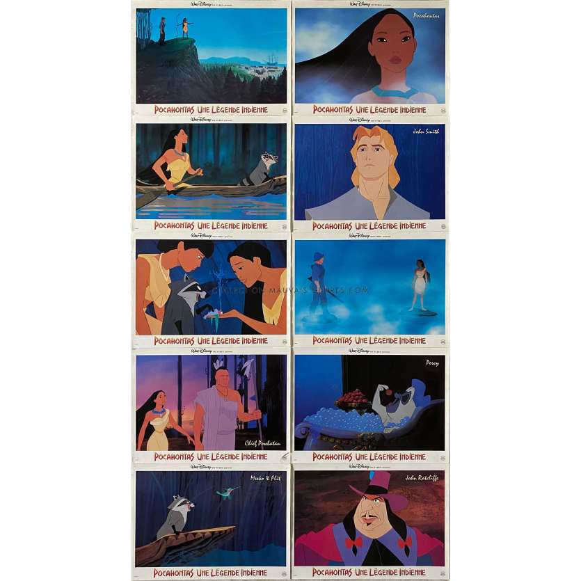 POCAHONTAS Lobby Cards x10 - 12x15 in. - 1995 - Walt Disney, el Gibson, Linda Hunt