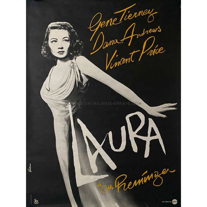 LAURA affiche de film- 80x120 cm. - 1944/R1980 - Gene Tierney, Dana Andrews, Otto Preminger