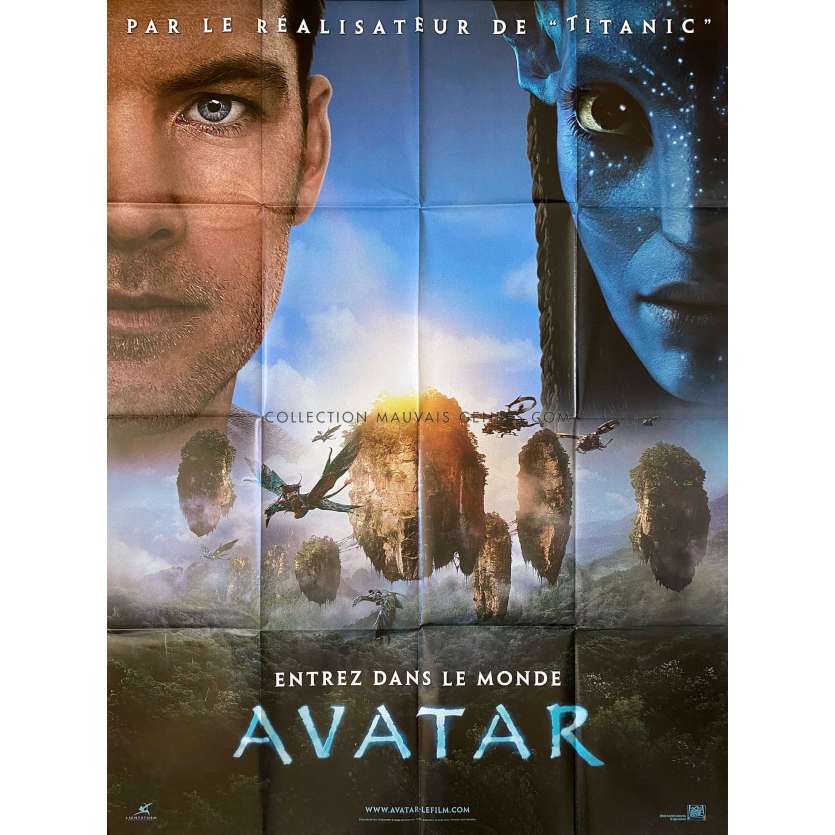 AVATAR affiche de film- 120x160 cm. - 2009 - Sam Worthington, James Cameron