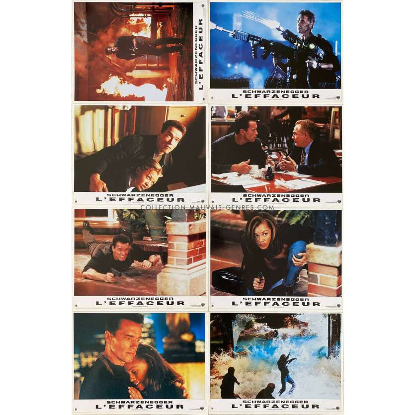 THE ERASER Lobby Cards x8 - 9x12 in. - 1996 - Chuck Russel, Arnold Schwarzenegger