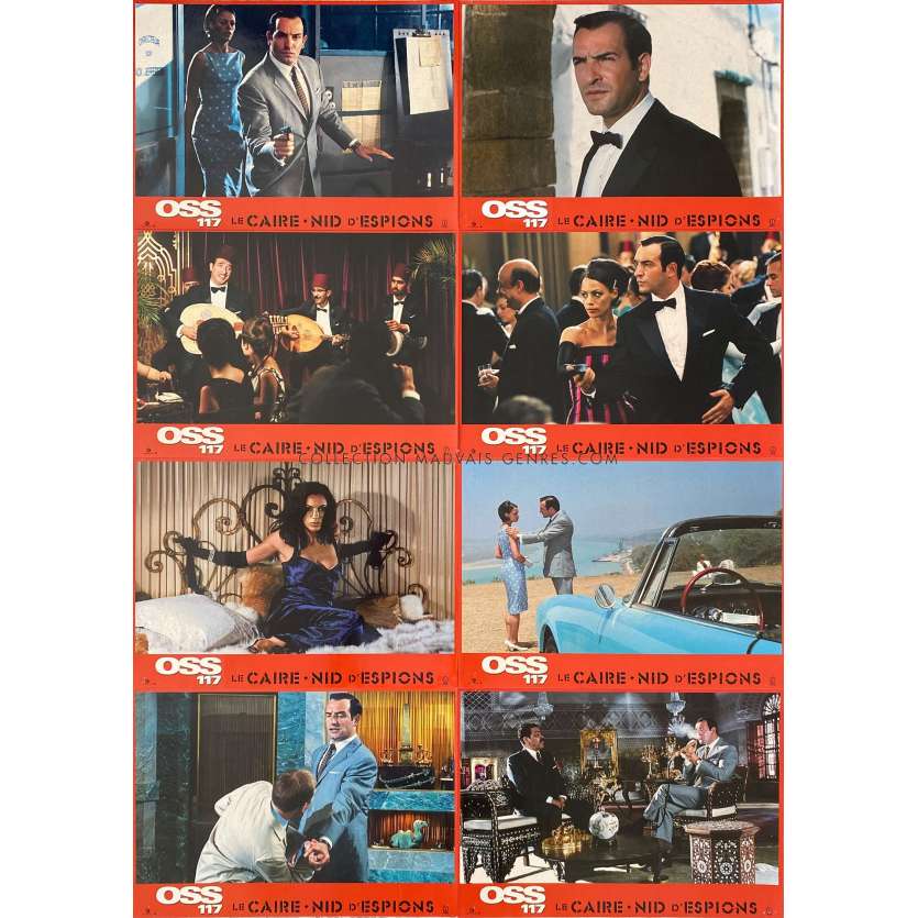 OSS 117 CAIRO, NEST OF SPIES Lobby Cards x8 - 9x12 in. - 2006 - Michel Hazanavicius, Jean Dujardin