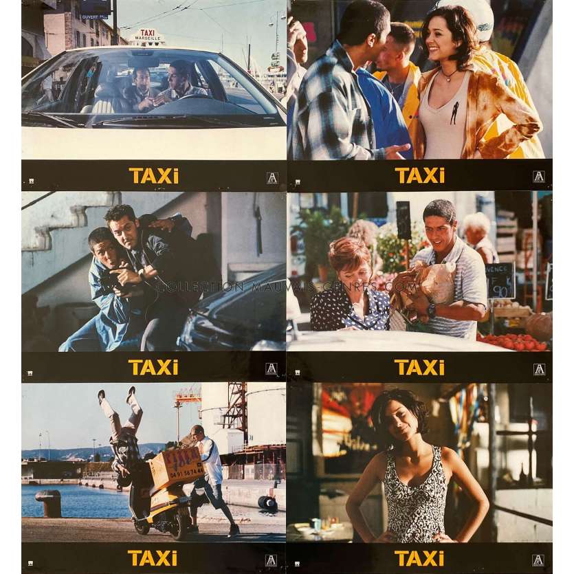 TAXI Lobby Cards x6 - 9x12 in. - 1998 - Gérard Pirès, Samy Naceri, Marion Cotillard