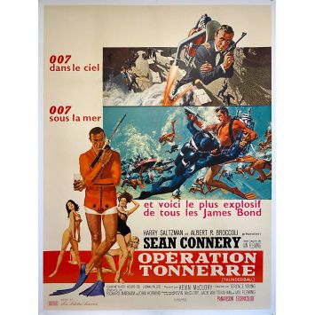 OPERATION TONNERRE Affiche de film entoilée 1ère Sortie - 120x160 cm. - 1965 - Sean Connery, James Bond