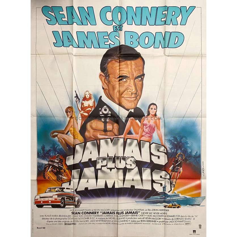 JAMAIS PLUS JAMAIS Affiche de film- 120x160 cm. - 1983 - Sean Connery, James Bond