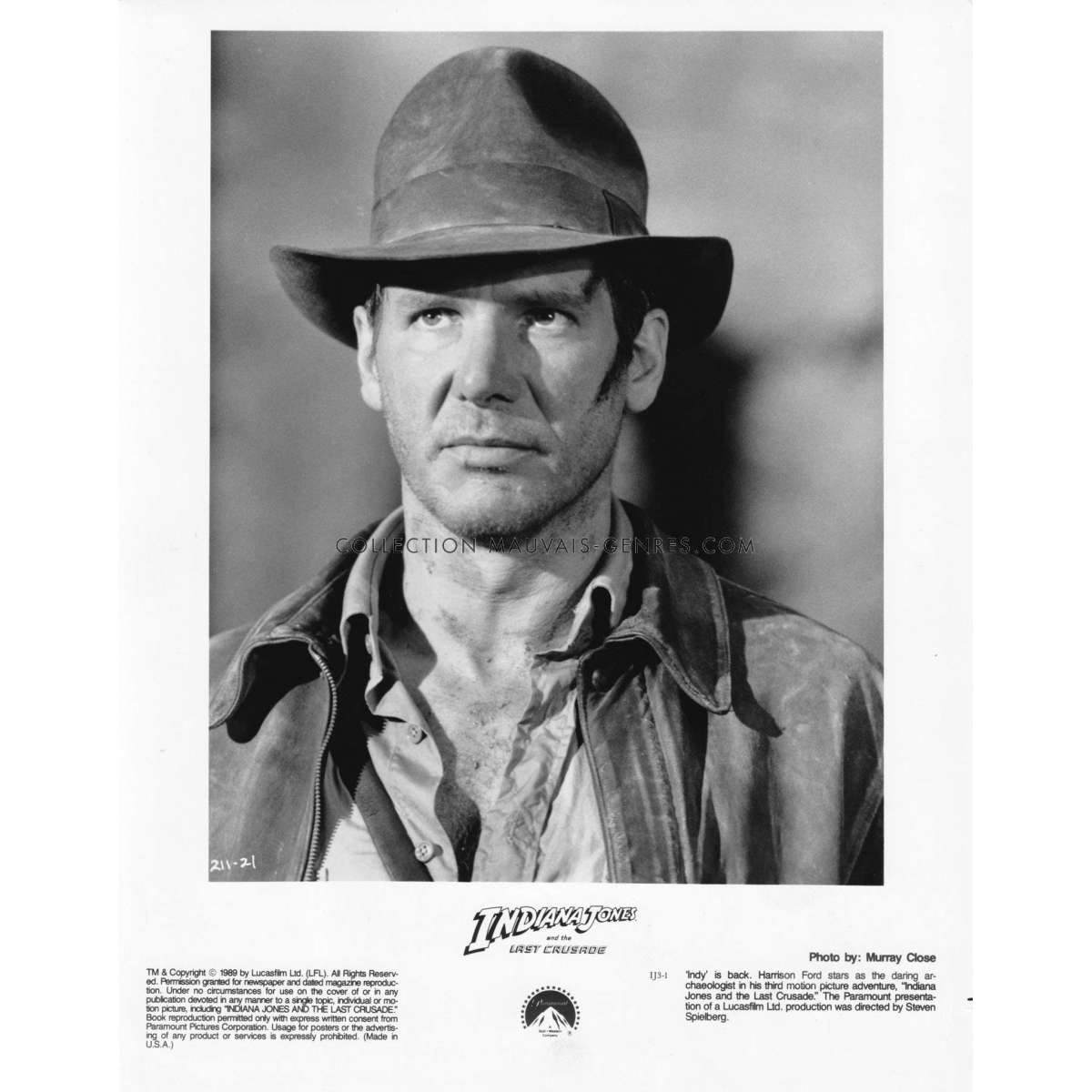 INDIANA JONES AND THE LAST CRUSADE U.S. Movie Still - 8x10 in. - 1989 IJ3-1