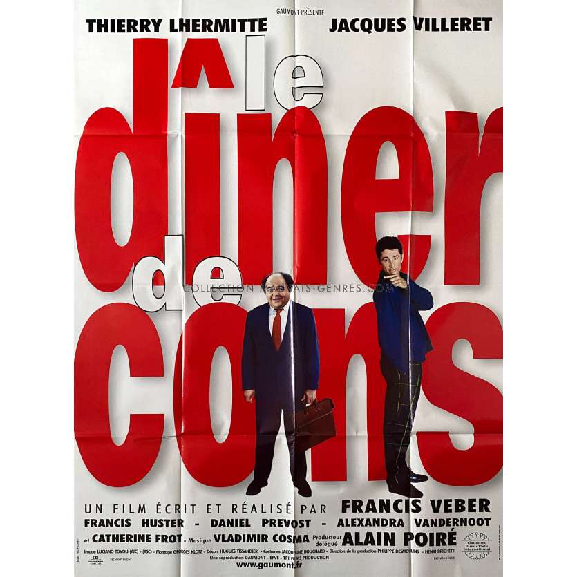 LE DINER DE CONS Affiche de film- 120x160 cm. - 1998 - Jacques Villeret, Francis Veber