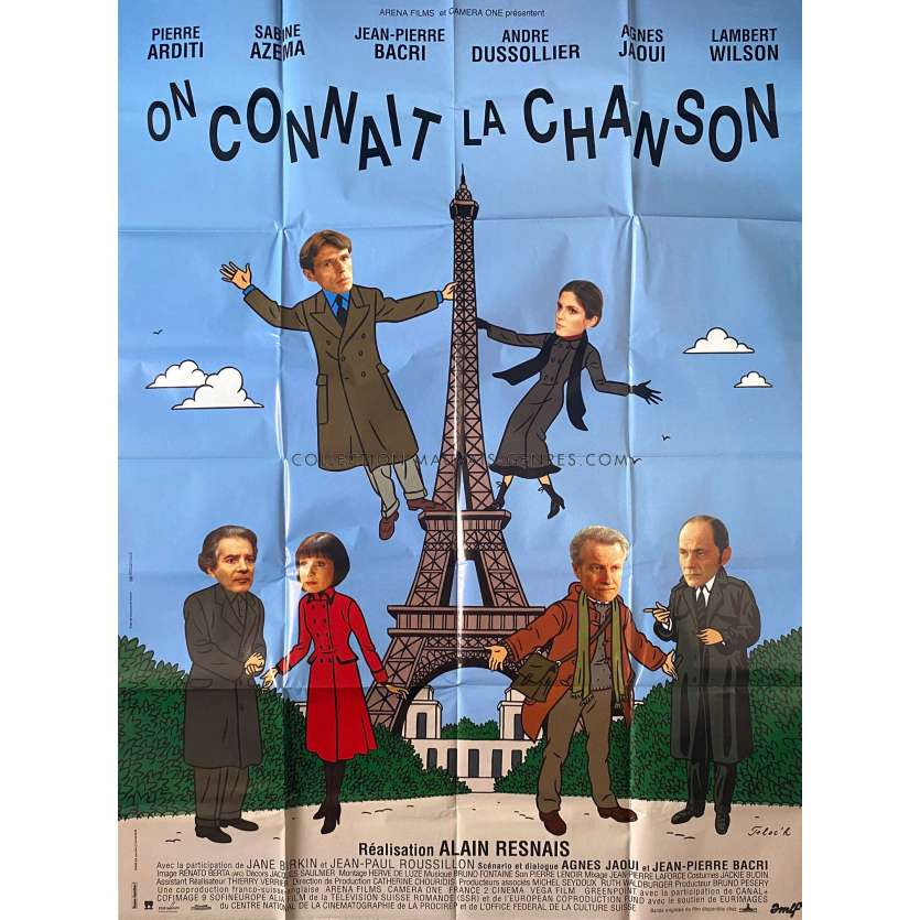 ON CONNAÎT LA CHANSON Affiche de film- 120x160 cm. - 1997 - Pierre Arditi, Alain Resnais