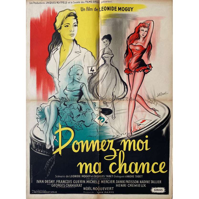 DONNEZ-MOI MA CHANCE Movie Poster Litho - 23x32 in. - 1957 - Léonide Moguy, Michèle Mercier