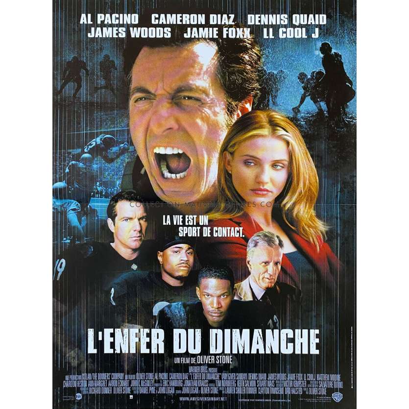 ANY GIVEN Sunday Movie Poster- 15x21 in. - 1999 - Oliver Stone, Al Pacino, James Woods