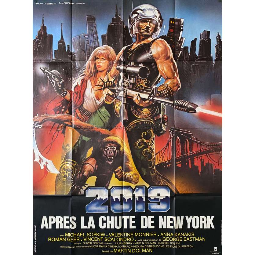 2019 AFTER THE FALL OF NEW-YORK Movie Poster- 47x63 in. - 1983 - Sergio Martino, George Eastman -