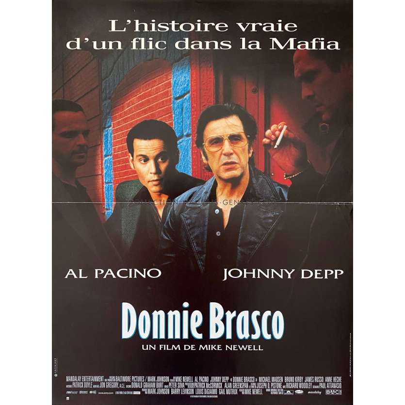 DONNIE BRASCO Affiche de film- 40x54 cm. - 1997 - Al Pacino, Johnny Depp, Mike Newell -