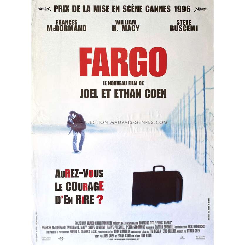 FARGO Affiche de film- 40x54 cm. - 1996 - Frances McDormand, Joel Coen -