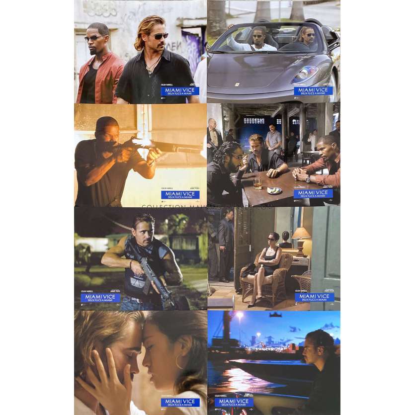 MIAMI VICE Lobby Cards x8 - 9x12 in. - 2006 - Michael Mann, Colin Farrell -