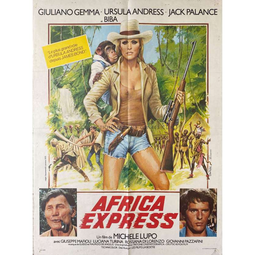 AFRICA EXPRESS Affiche de film- 60x80 cm. - 1975 - Ursula Andress, Jack Palance, Michele Lupo