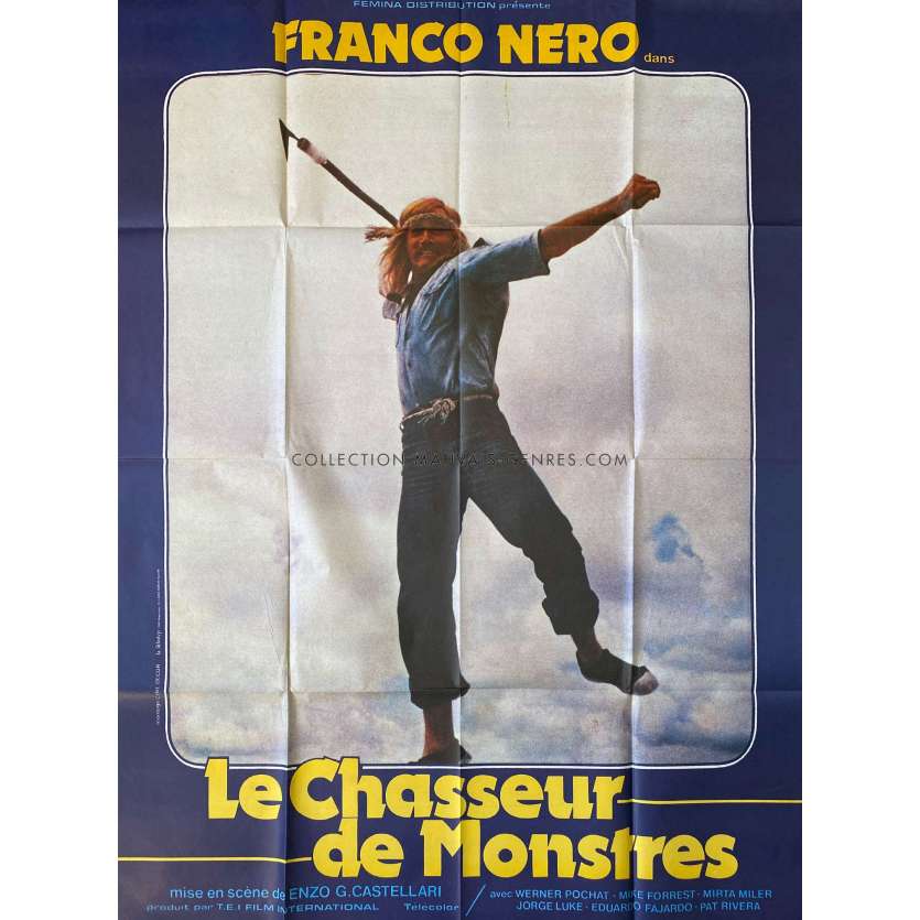 LE CHASSEUR DE MONSTRES Affiche de film- 120x160 cm. - 1979 - Franco Nero, Enzo G. Castellari