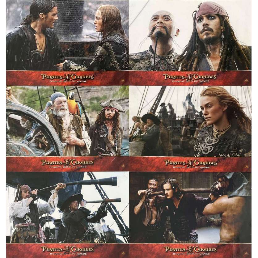 PIRATES OF THE CARIBBEAN : AT WORLD'S END Lobby Cards x6 - 9x12 in. - 2007 - Gore Verbinski, Johnny Depp - erotic