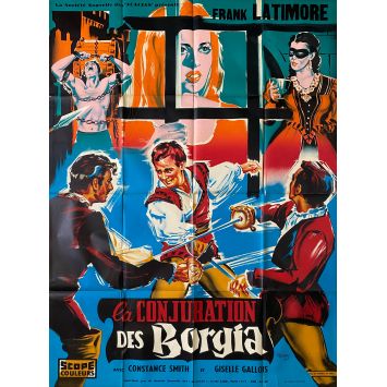 LA CONSPIRATION DES BORGIA Affiche de film- 120x160 cm. - 1959 - Frank Latimore, Antonio Racioppi