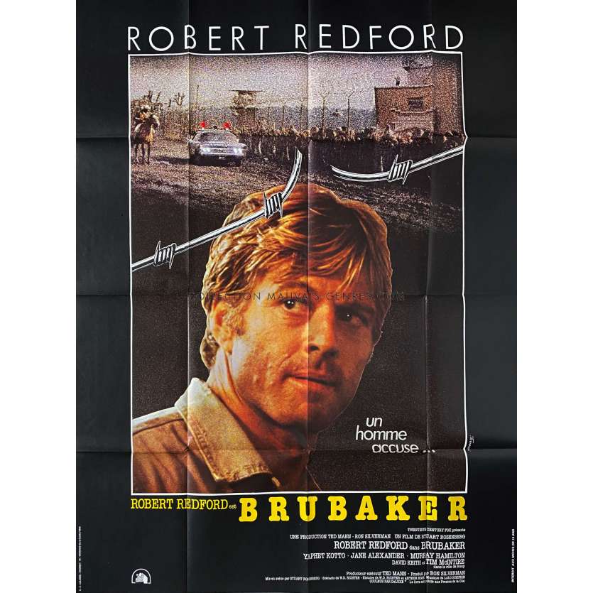 BRUBAKER Affiche de film- 120x160 cm. - 1980 - Robert Redford, Stuart Rosenberg