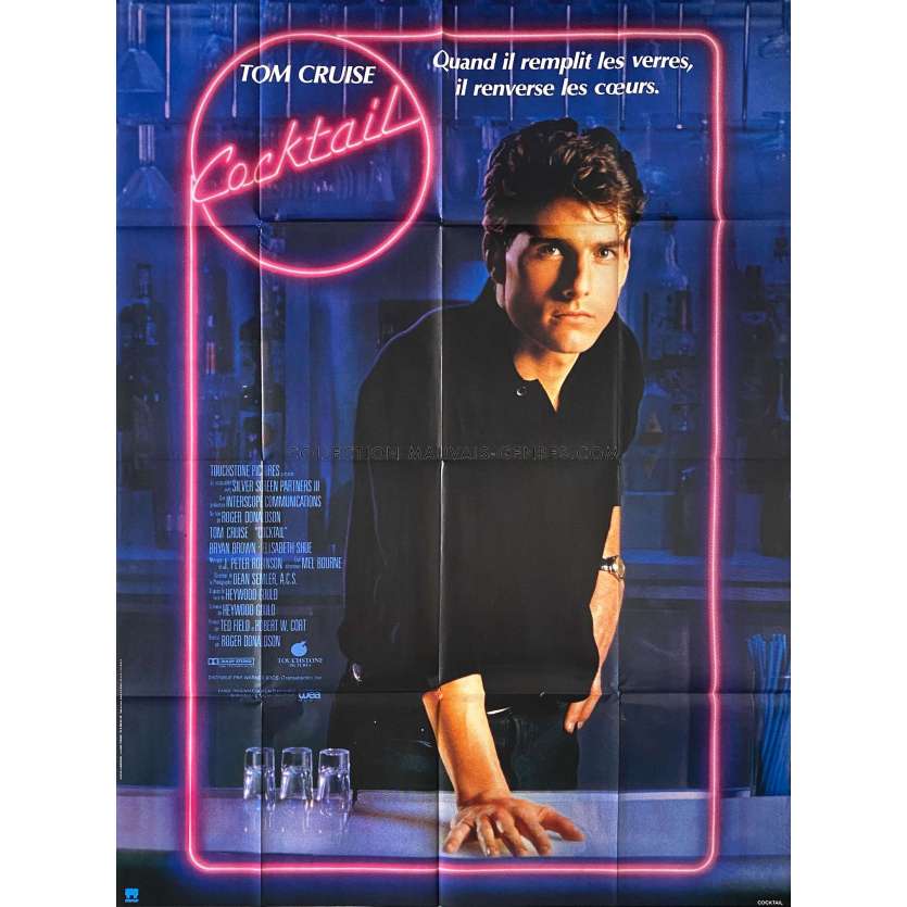 COCKTAIL Affiche de film- 120x160 cm. - 1988 - Tom Cruise, Roger Donaldson