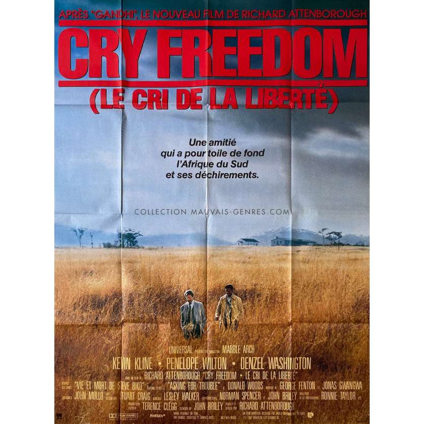 CRY FREEDOM Affiche de film- 120x160 cm. - 1987 - Denzel Washington, Richard Attenborough