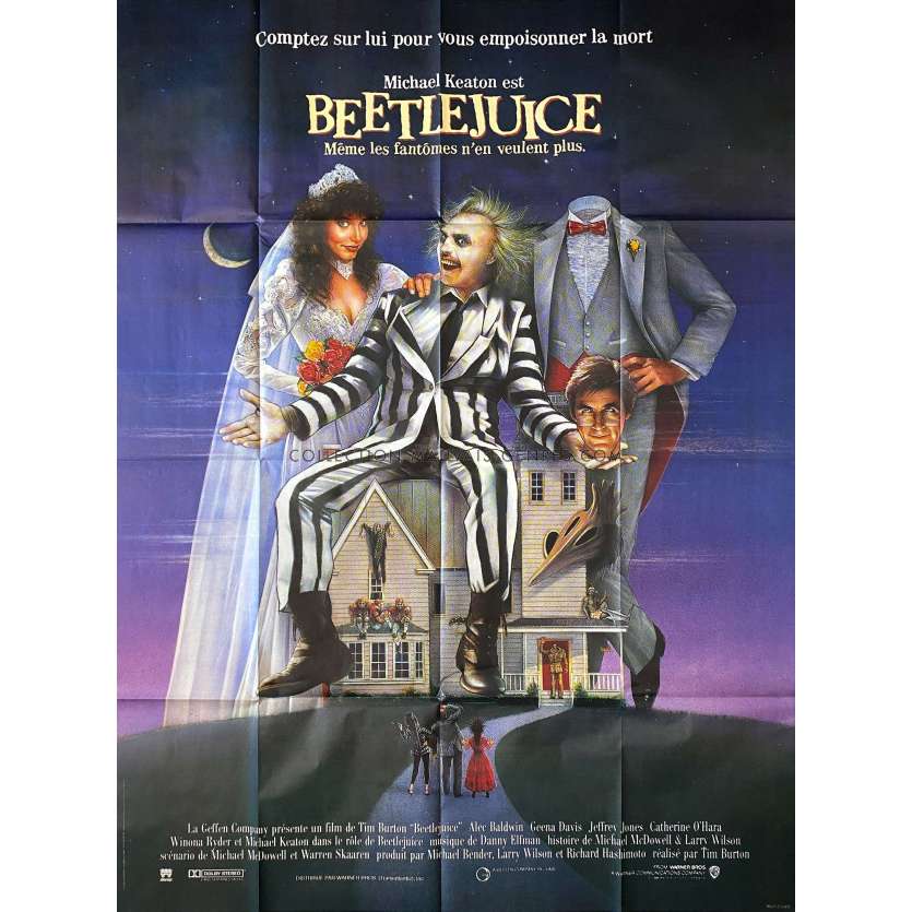 Affiche de cinéma française de BEETLEJUICE - 120x160 cm.