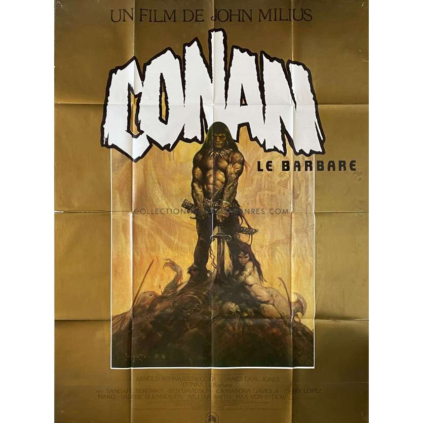 CONAN LE BARBARE Affiche de film- 120x160 cm. - 1982 - Arnold Schwarzenegger, John Milius