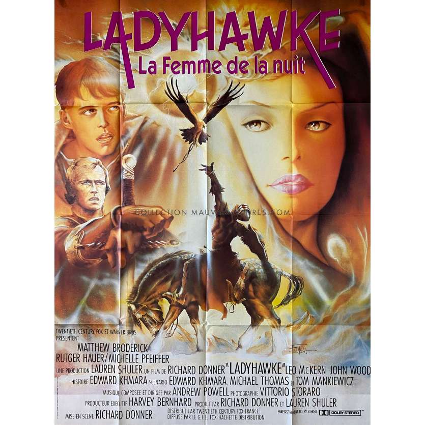 LADYHAWKE Affiche de film- 120x160 cm. - 1985 - Michelle Pfeiffer, Richard Donner