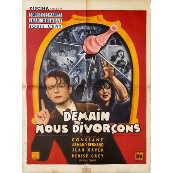 DEMAIN NOUS DIVORÇONS Affiche de film- 60x80 cm. - 1951 - Sophie Desmarets, Louis Cuny