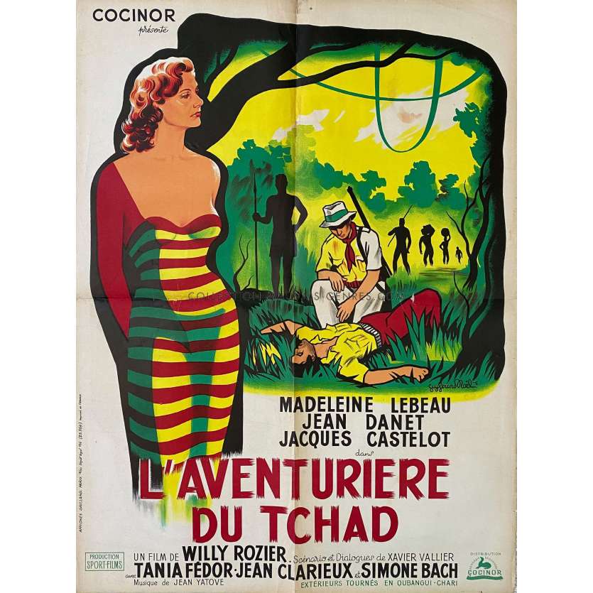 L'AVENTURIERE DU TCHAD Affiche de film- 60x80 cm. - 1953 - Simone Bach, Willy Rozier