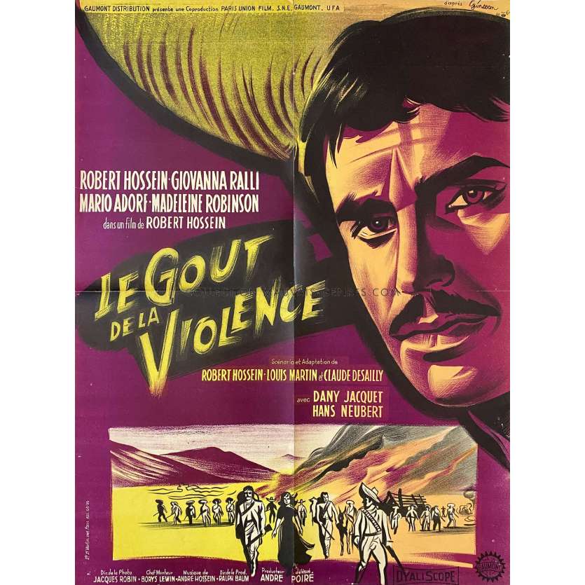 LE GOUT DE LA VIOLENCE Affiche de film- 60x80 cm. - 1961 - Giovanna Ralli, Robert Hossein